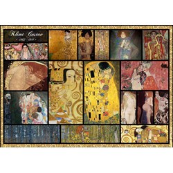 Grafika (T-00049) - Gustav Klimt: "Collage" - 1000 pieces puzzle