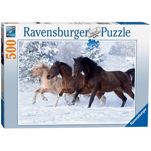 Ravensburger (14140) - "Galloping in the Snow" - 500 pieces puzzle