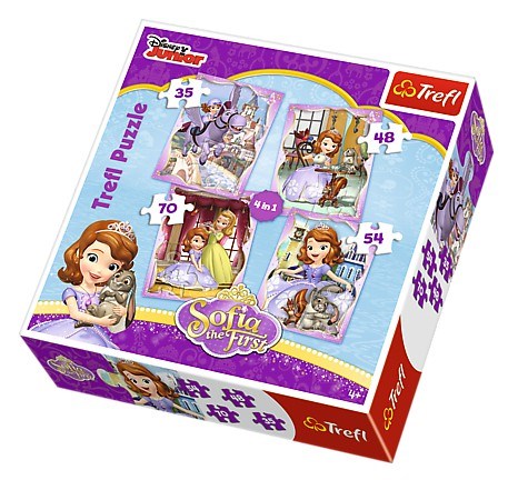Trefl (34247) - "Sofia the First" - 35 48 54 70 pieces puzzle