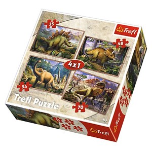 Trefl (34249) - "Dinosaurs" - 35 48 54 70 pieces puzzle