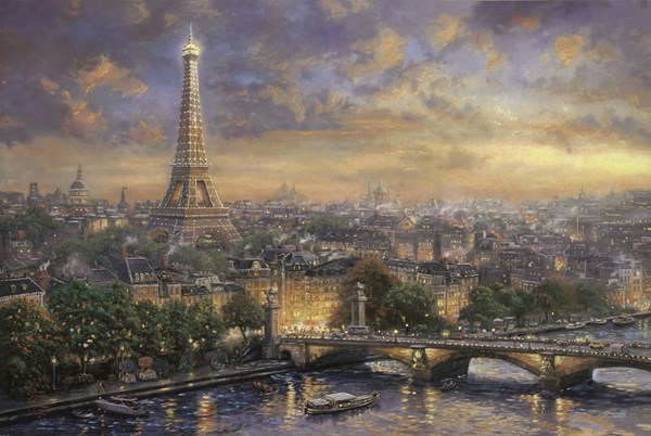 Schmidt Spiele (59470) - Thomas Kinkade: "City of Love" - 1000 pieces puzzle