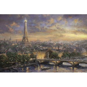 Schmidt Spiele (59470) - Thomas Kinkade: "City of Love" - 1000 pieces puzzle