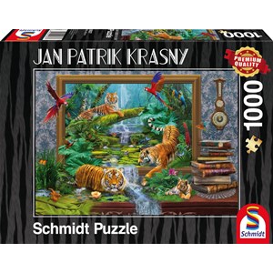 Schmidt Spiele (59337) - Jan Patrik Krasny: "Tiger in the Jungle" - 1000 pieces puzzle