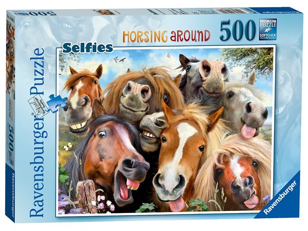 Ravensburger (14695) - "Selfies, Horsing Around" - 500 pieces puzzle