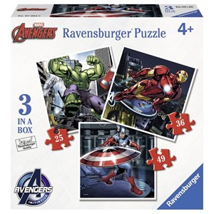 Ravensburger (07004) - "Avengers" - 25 36 49 pieces puzzle