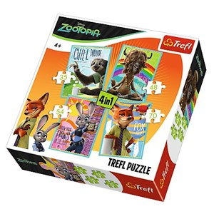 Trefl (34258) - "Zootopia" - 35 48 54 70 pieces puzzle