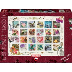 Art Puzzle (4639) - "Stamp Collage" - 1500 pieces puzzle