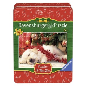 Ravensburger (07546) - "Christmas Puppy" - 80 pieces puzzle