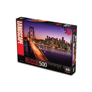 KS Games (11376) - Brigitte Peyton: "San Francisco Bridge at Sunset" - 500 pieces puzzle