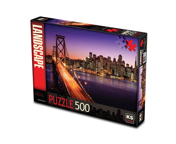 KS Games (11376) - Brigitte Peyton: "San Francisco Bridge at Sunset" - 500 pieces puzzle