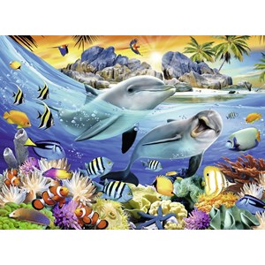Ravensburger (13667) - "Luminous Coral Reef" - 100 pieces puzzle