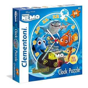 Clementoni (23022) - "Puzzle Clock, Nemo and Dory" - 96 pieces puzzle