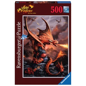 Ravensburger (14747) - Anne Stokes: "Fiery Dragon" - 500 pieces puzzle