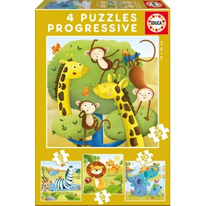 Educa (17147) - "Wild Animals" - 12 16 20 25 pieces puzzle