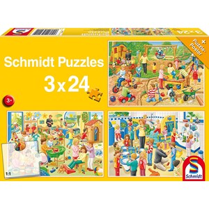 Schmidt Spiele (56201) - "A Day in the Children's Garden" - 24 pieces puzzle