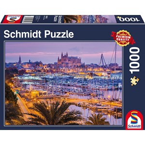 Schmidt Spiele (58302) - "Old Town and Port, Palma de Mallorca" - 1000 pieces puzzle