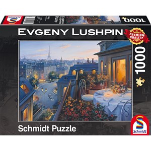 Schmidt Spiele (59562) - Eugene Lushpin: "Evening in Paris" - 1000 pieces puzzle
