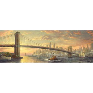 Schmidt Spiele (59476) - Thomas Kinkade: "Brooklyn Bridge, New York, The Spirit of New York" - 1000 pieces puzzle