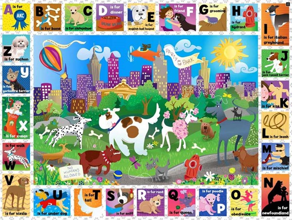 White Mountain (1027PZ) - "Central Bark ABCs" - 24 pieces puzzle