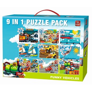 King International (05520) - "Funny Vehicles" - 12 16 24 50 pieces puzzle