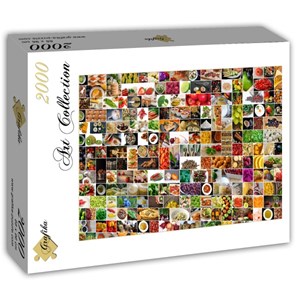 Grafika (T-00375) - "Collage, Kitchen in Color" - 2000 pieces puzzle