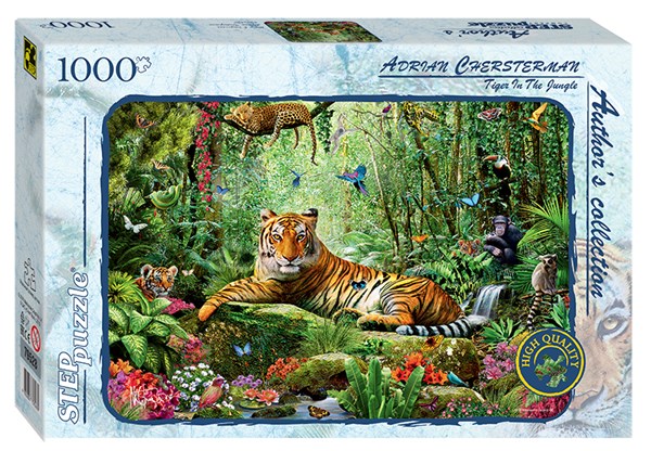 Step Puzzle (79528) - "Tiger in the Jungle" - 1000 pieces puzzle