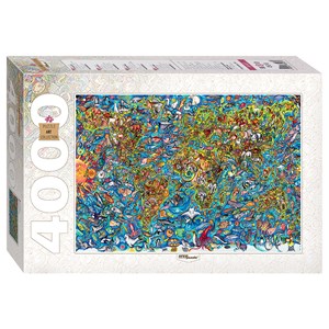 Step Puzzle (85407) - "Map of the World" - 4000 pieces puzzle