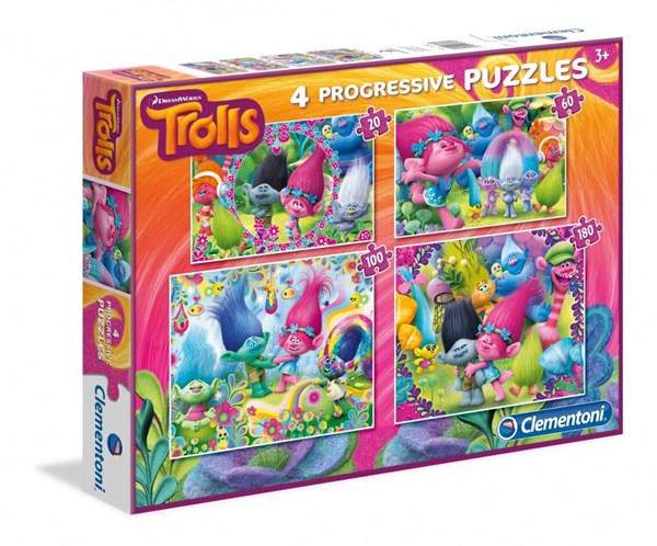 Clementoni (07716) - "Trolls" - 20 60 100 180 pieces puzzle