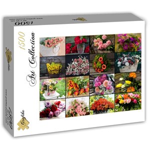 Grafika (T-00521) - "Collage, Flowers" - 1500 pieces puzzle