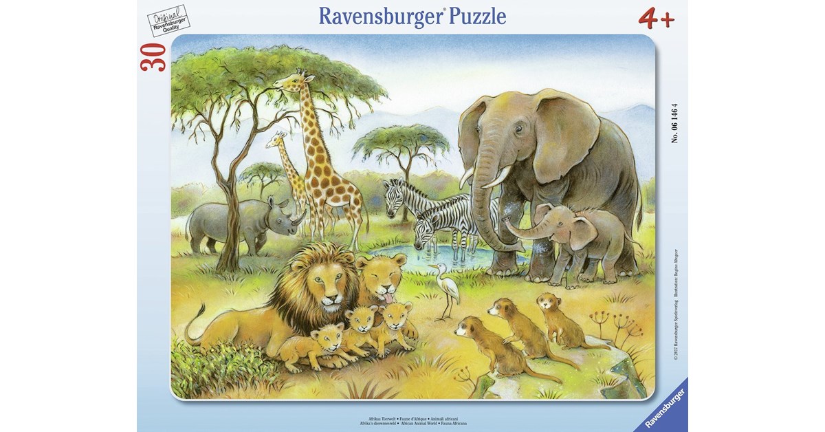 single Aan boord nogmaals Ravensburger (06146) - "Africa's Wildlife" - 30 pieces puzzle