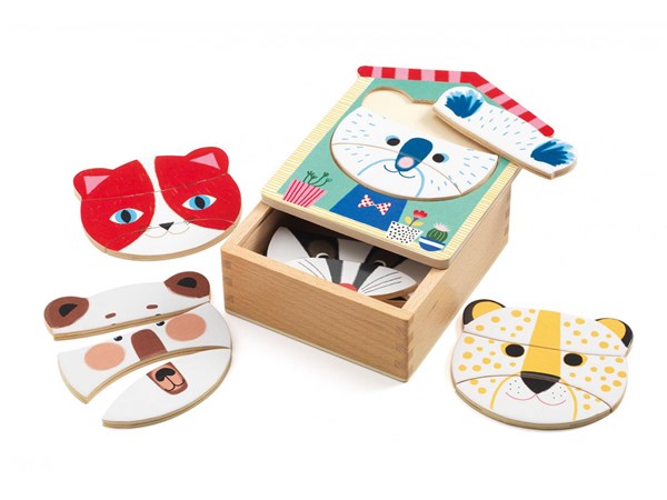 Djeco (01679) - "Face-mix" - 3 pieces puzzle