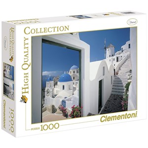 Clementoni (39163) - "Little Greek Street, Santorini" - 1000 pieces puzzle