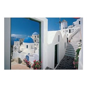 Clementoni (39163) - "Little Greek Street, Santorini" - 1000 pieces puzzle