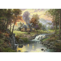 Schmidt Spiele (58445) - Thomas Kinkade: "Mountain Retreat" - 1000 pieces puzzle