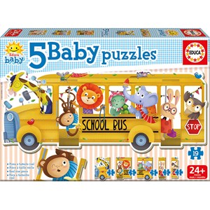 Educa (17575) - "School Bus" - 3 4 5 pieces puzzle