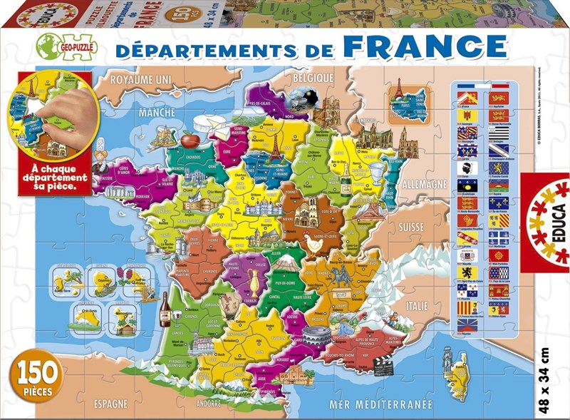 Educa (14957) quot Departments of France quot 150 pieces puzzle