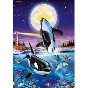 Clementoni (94052) - Christian Riese Lassen: "Killer whales" - 1000 pieces puzzle