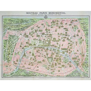 Piatnik (542848) - "Paris Map, 1910" - 1000 pieces puzzle