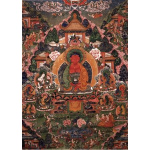 Grafika (T-00600) - "Buddha Amitabha in His Pure Land of Suvakti" - 2000 pieces puzzle