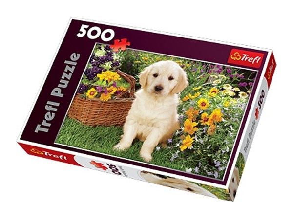 Trefl (371604) - Greg Cuddiford: "Labrador Puppy in the Garden" - 500 pieces puzzle