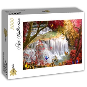 Grafika (T-00677) - "Deep Forest Waterfall" - 2000 pieces puzzle