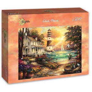 Grafika (T-00707) - Chuck Pinson: "Cottage by the Sea" - 1500 pieces puzzle