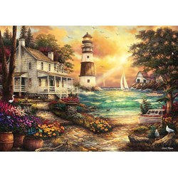 Grafika (T-00708) - Chuck Pinson: "Cottage by the Sea" - 1000 pieces puzzle