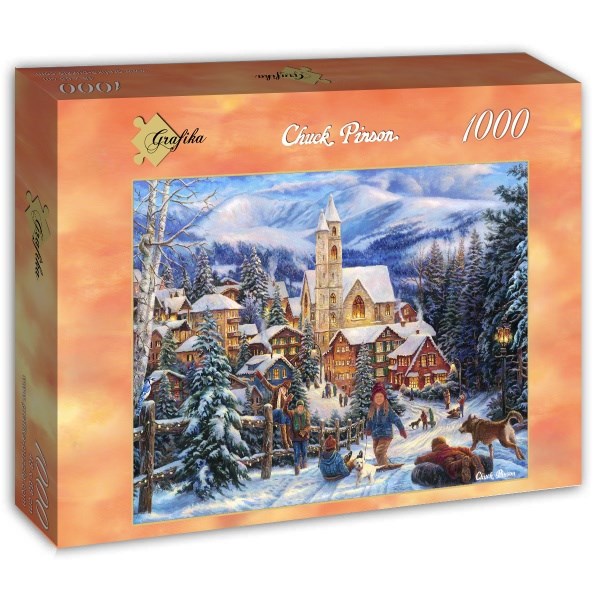 Grafika (T-00724) - Chuck Pinson: "Sledding To Town" - 1000 pieces puzzle