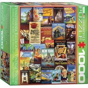 Eurographics (8000-0860) - "Pennsylvania Railroad Vintage Posters" - 1000 pieces puzzle