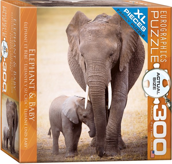 Eurographics (8300-0270) - "Elephant & Baby" - 300 pieces puzzle