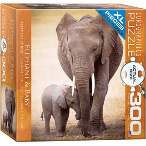 Eurographics (8300-0270) - "Elephant & Baby" - 300 pieces puzzle