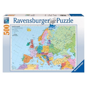 Ravensburger (14130) - "Political Map of Europe" - 500 pieces puzzle