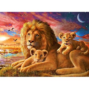 Ravensburger (14252) - "Lion Family" - 500 pieces puzzle