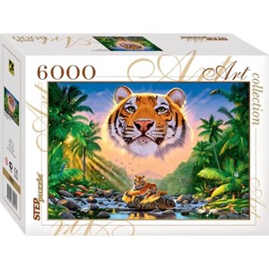 Step Puzzle (85501) - "The Magestic Tiger" - 6000 pieces puzzle